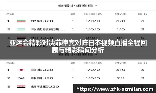 亚运会精彩对决菲律宾对阵日本视频直播全程回顾与精彩瞬间分析